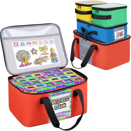 4 PCS Magnetic Tiles Storage Bag Fit for Magnetic Tiles, LEGO, Toy