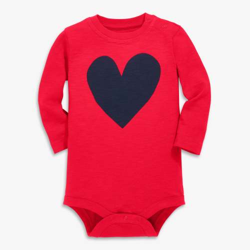 Long sleeve babysuit in heart - Lollipop / navy / 0-3