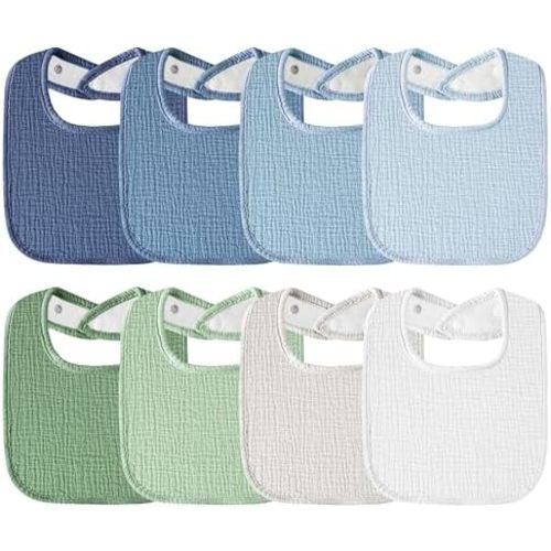 Muslin Baby Bibs 6-Pack Baby Drool Bandana Bibs for Baby Girls Boys Infant Newborn Toddler Drooling and Teething