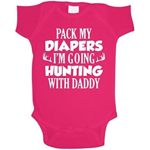 Pack My Diapers I'm Going Hunting with Daddy Baby One Piece or Toddler T-Shirt