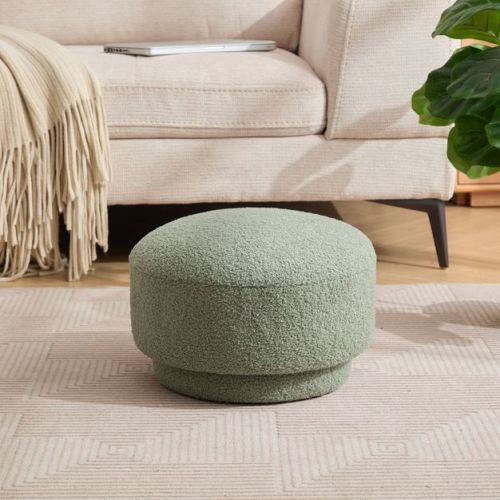 SEYNAR Modern Teddy Upholstered Mushroom Shape Ottoman