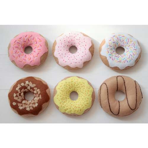 Felt Donuts: Set of 6 Pretend Play Food Donuts