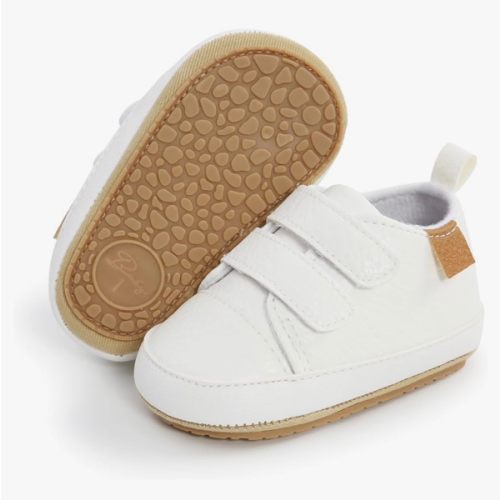 SOFMUO Baby Boys Girls High Top Ankle PU Leather Sneakers Soft Rubber Sole Infant Moccasins Newborn Oxford Loafers Anti-Slip Toddler Wedding Uniform Dress Shoes