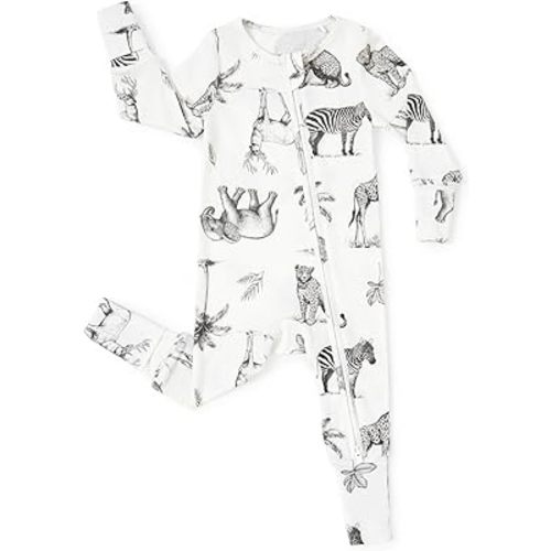 PATPAT Baby Clothes with Premium Soft Wool, Footie Pajama for Baby Boy Girl, Tencel Lyocell Romper Sleeper with 2-Way Zipper