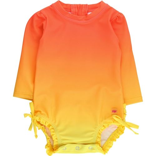RuffleButts Baby Girls Novelty Baby One Piece - Rash Guard Swimsuit UPF 50+