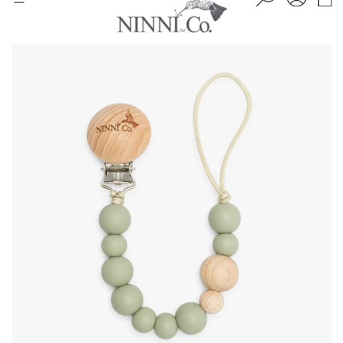 Ninni Co. Olive Green Pacifier Clip