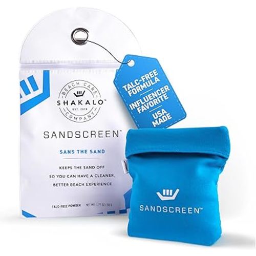 SHAKALO Sand Removal Bag – Talc-Free Sand Remover for Beach Days – Helps Remove Grains from Skin Without Water – Portable Microfiber Beach Accessories Must Haves for Hands, Feet, and Legs – Pack 1