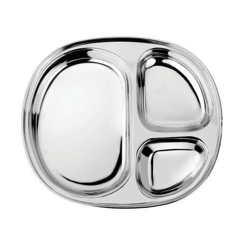 12 Month Stainless Steel Divided Plate (1-pack)