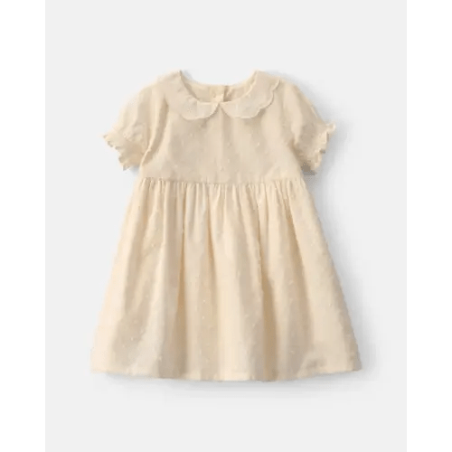 Baby Girl Swiss Dot Short-Sleeve Dress - Cream - OshKosh B'gosh | Carter's