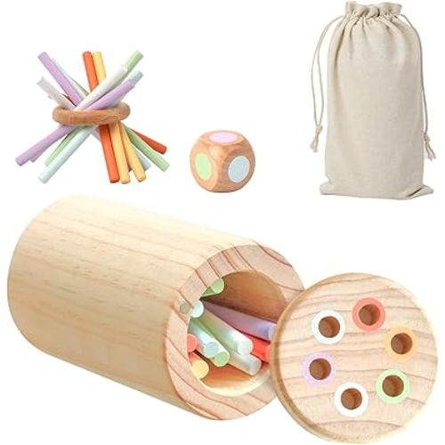 Montessori Toys for Babies 6 Months to 3 Year Old,Fine Motor Skills Toys for Toddlers 1-3,Wooden Color Sorting Games Sensory Educational Learning Infant Toys,Developmental Toys Gifts for 6 Month Old