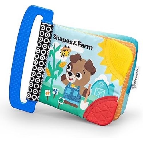 Baby Einstein Farm Explorers Shapes at The Farm Teether Book, Multisensory, Ages Newborn and Up