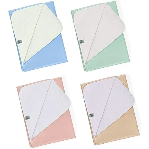 Platinum Care Pads Reusable Bed Pads - Waterproof & Washable Incontinence Bed Pads - Mattress Protector Pad for Adults, Kids, Elderly, Dogs and Pets - Pack of 4 - 23"X35" (Blue, Green, Pink, Beige)