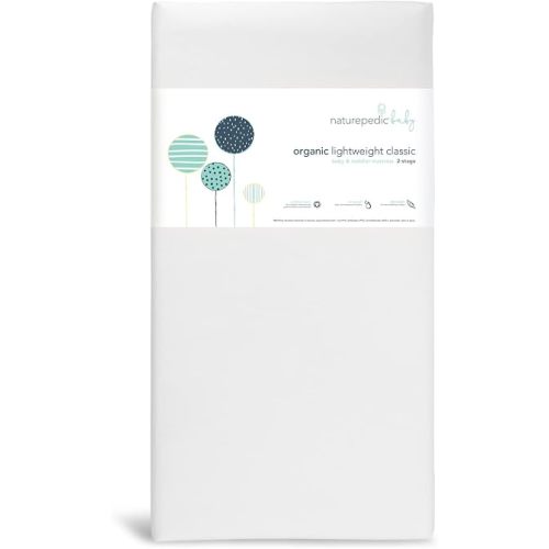 Naturepedic Organic Baby Crib Mattress - 2-Stage Lightweight Infant & Toddler Mattress - Waterproof Bed Mattress for Crib - Non-Toxic for Baby and Toddler Bed - 52" x 28”