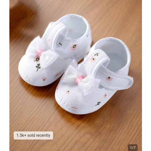 1 Pair Infant Girl Princess Shoes Socks, Lace Bow Soft Bottom Non-Slip Prewalker Shoes, Suitable For 0-12 Months Infants | SHEIN USA