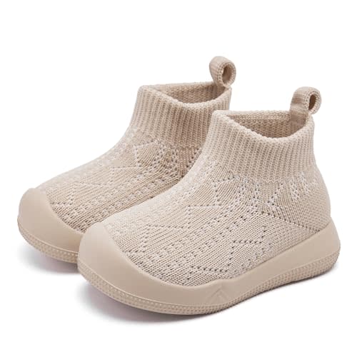 Baby Socks Shoes for Boys and girlsAnti Slip Sports ShoesToe ProtectionBaby Walking Shoes, Lightweight and Breathable Slip on Walking Shoes
