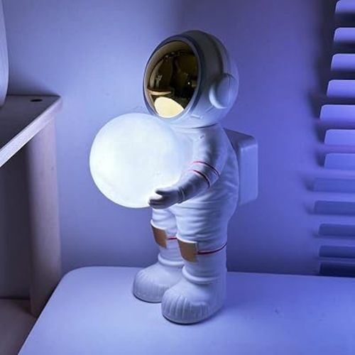 Moon Lamp for Kids, Astronaut Light with 6 Color,Space Buddy Bluetooth Speaker, Perfect for Bedroom Decor,Nursery and Space-Themed Parties,Ideal Birthday Gift (Moon Light)