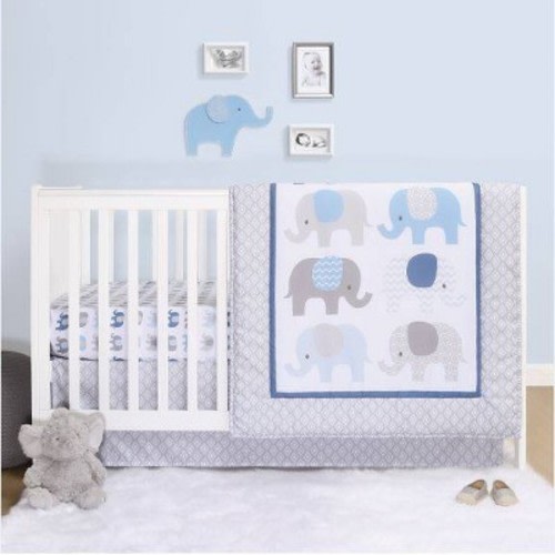 PS by The Peanutshell Sleepy Elephant Crib Bedding Set - 3pc