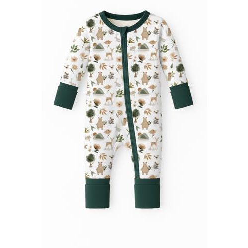ITSY BITSY BOUTIQUE Viscose Bamboo Baby Pajamas - Boys and Girls Footie Sleeper Convertible 2-Way Zipper Sleeper