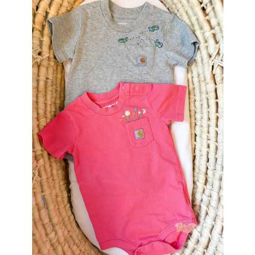 Hand Embroidered Romper, Carhartt Onesie, Personalized Baby Onesie