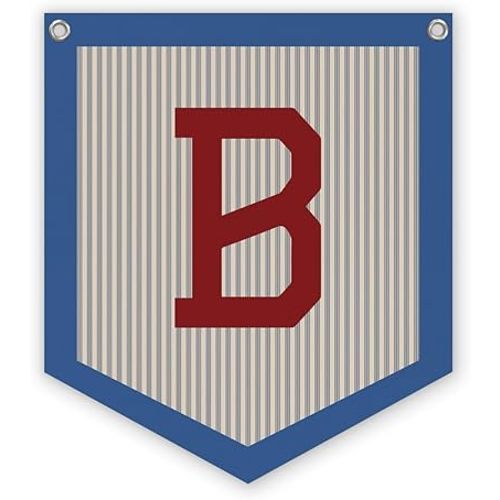 Toddler Boys Room Decor Name Pennant Flag, Personalized Baby Gifts，Vintage Baby Boy Nursery Wall Art,Baby Boy Gifts, Name Sign for Toddler Bedroom Playroom Kidsroom,Letter B 12x14 in
