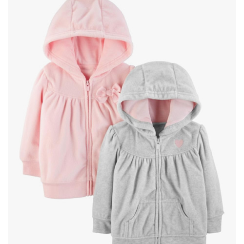 Simple Joys by Carter's Girls' 2-Pack Fleece Full Zip Hoodies