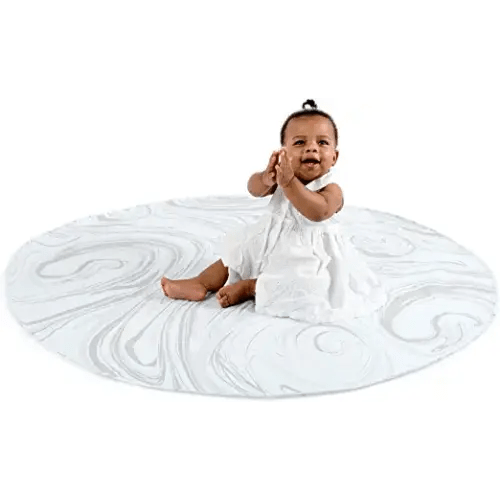 BooginHead SplatMat 52" Extra Large Waterproof Floor Mat for Under High Chair, Marble Swirl
