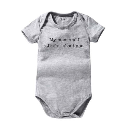XYIJANI Clearance Baby Baby Boys and Girls Short Sleeve Onesie Romper with Fun Text Footless Jumpsuit Multicolor Available Baby Girl Clothes (Gray,3-6)
