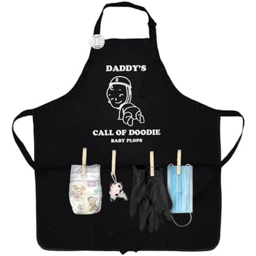 MUNIFICENCE APRON DADDY TO BE GAG GIFT, BABY SHOWER FUNNY ACTIVITY, GENDER REVEAL, NEW DADDY