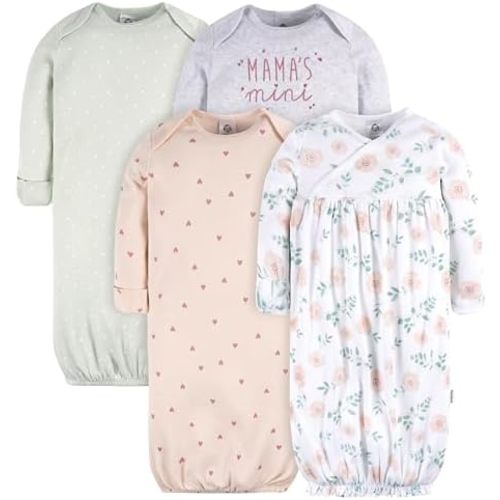 Gerber Baby Girls' 4-pack Sleeper Gown