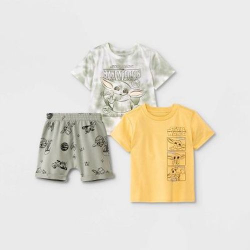 12-18m Toddler Boys' 3pc The Child Top and Bottom Set - Green/Gold 2T