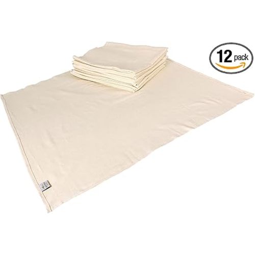 OsoCozy Unbleached Birdseye Flat Cloth Diapers (1 Dozen) - 27.5 x 30.5 Inches, One-Layer Flat Cloth Baby Nappies Made of Soft, Durable 100% Birdseye Weave Cotton