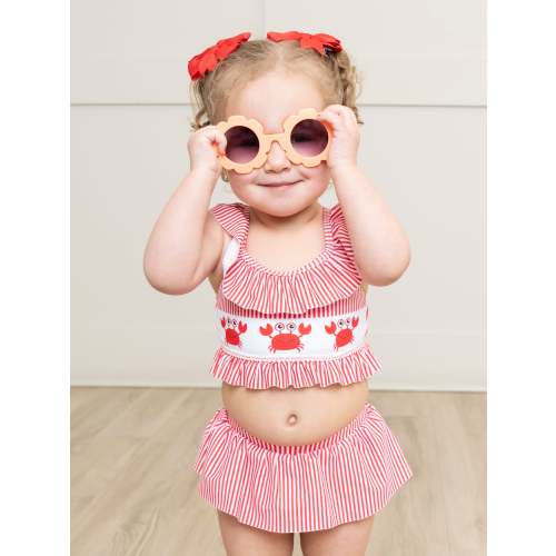 Happy Crab Striped Swimsuit