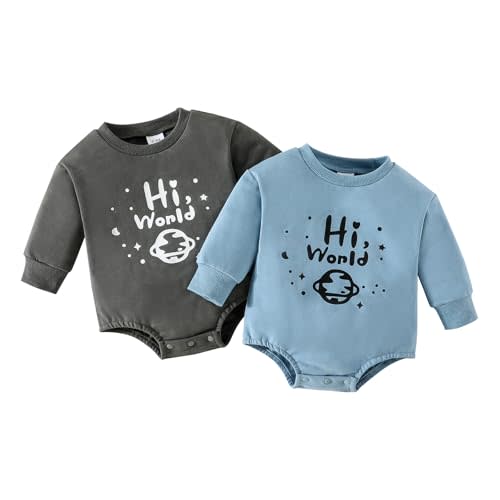 ChuYuKu Newborn Coming Home Romper Planet Print 2Pcs Onesie