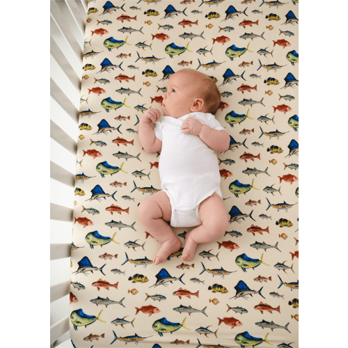 Deep Sea Fishing Bamboo Crib Sheet – Little Crowns & Capes