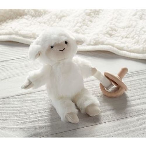 Lamb Critter Plush Pacifier Holder
