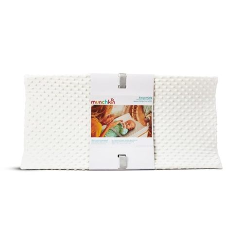 Munchkin Secure Grip Baby Diaper Changing Pad with Cover for Dresser, Waterproof and Wipeable, Contoured, Standard Size (14.75" x 31"), White