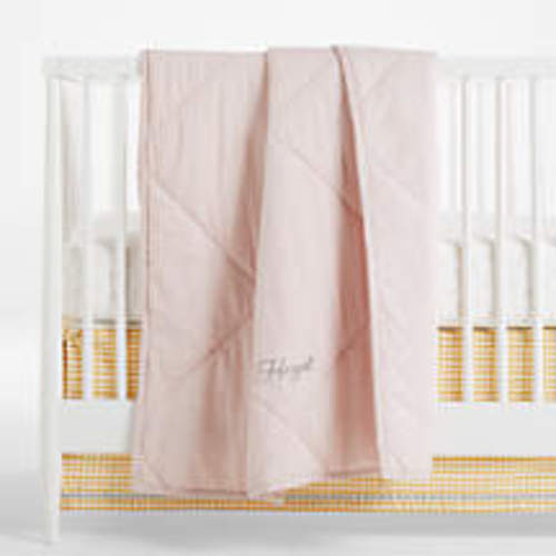 Supersoft Lilac Rose 100% Organic Cotton Baby Crib Quilt