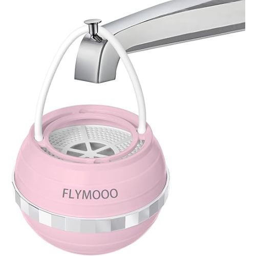 Bath Filter for Tub, Bathtub Faucet Water Filter with 8 Stages & 2,500 Gallons of Filtration to Reduce Contaminants for Softer, Smoother Skin (Pink)