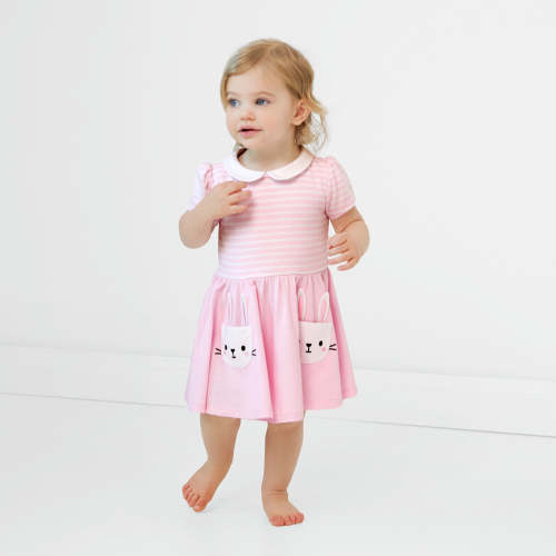 Bunny Pocket Collar Skater Dress with Bloomer – Little Sleepies