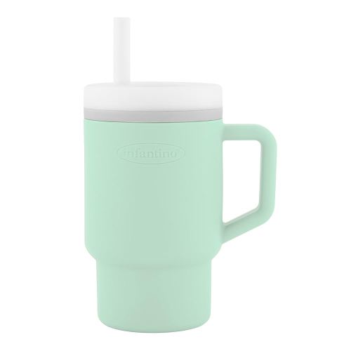 Infantino My 1st Tumbler, Silicone Sippy Cup with Straw & Handle, Spill-Resistant Baby Cup for On-the-Go, BPA-Free Transition Bottle