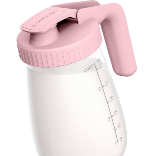 Momcozy Breast Milk Pitcher, Resistant to Heat and Cold Abrupt Temp Swings, No Leak Breast Milk Fridge Storage Container With Wide Mouth, Fast Baby Formula Maker, Breastfeeding Essentials, Pink
