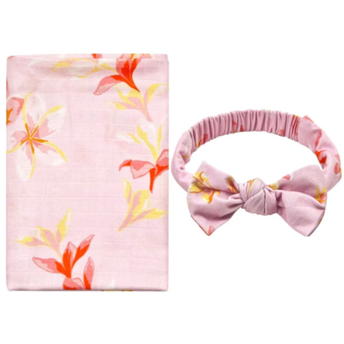 Coco Moon HI | The Stylish Set | Plumeria Honey Bow + Swaddle