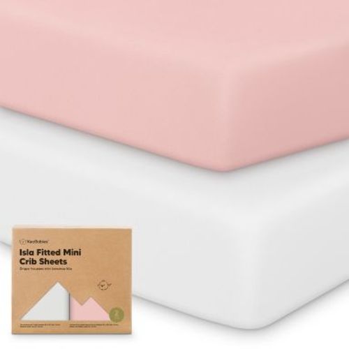 KeaBabies 2-Pack Isla Mini Crib Sheets, Pack and Play Sheets Fitted, Pack N Play Sheets, 38x26 Fitted Crib Sheet (Rose)