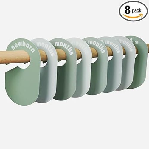 8 Pack Baby Closet Dividers – Pure Green Nursery Organizer for Baby Clothes 0-24 Months, Closet Size Markers, Baby Clothing Organizer for Nursery (green)