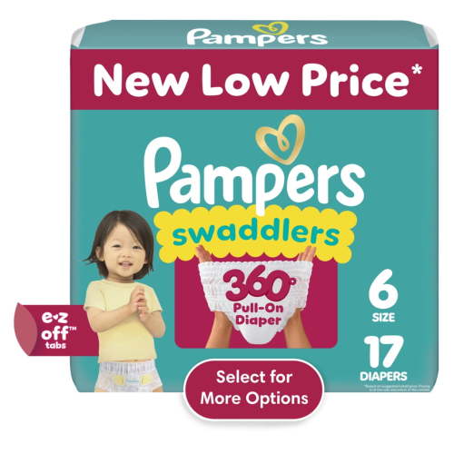 Pampers Swaddlers 360 Baby Diapers Size 6, 17 Count (Select for More Options)