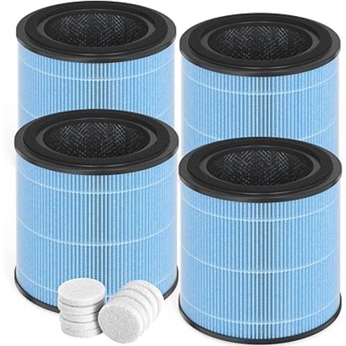 AP0601 Replacement Filters Compatible AIRTOK Purifier, 4-in-1 HEPA Filters, AP0601-RF 4 Pack (with Extra 10-Pieces Aroma Pad)