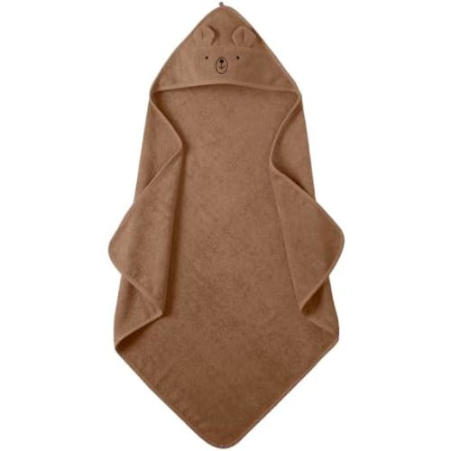 Denmark - Premium Organic Cotton Baby Bath Towel – Hooded Toddler and Baby Towels for Newborn Girl and Boy – Super Soft and Absorbent, 32 x 32 (Bear - Natural)
