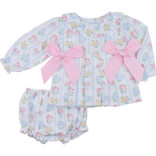 Pink And Blue Floral Bouquet Diaper Set – Cecil & Lou