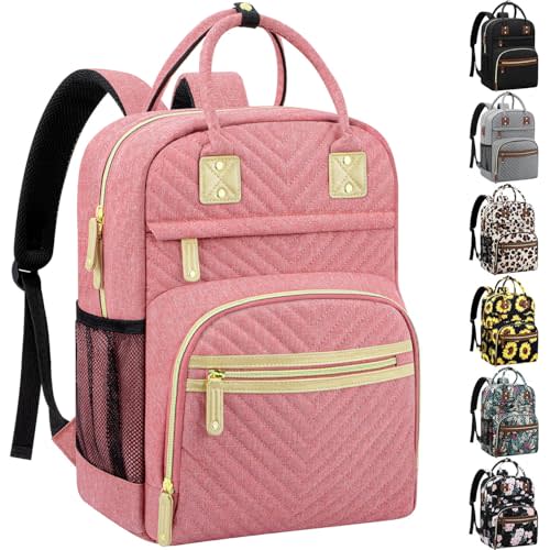 Baby Diaper Bag Backpack Tote for Women Large Capacity with Insulated Pockets Multifunctional Waterproof Diaper Bags For Baby Girl Boy Mama Maternity Travel Bag Pink
