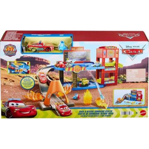 Cars Disney and Pixar Cars Race & Rescue Command Center with Lightning McQueen, Guido & 4 Accessories Toy Vehicle Playsets